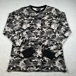 Polo Ralph Lauren Thermal‎ Shirt Mens L Black Gray Camo Crew Long Sleeve Cotton